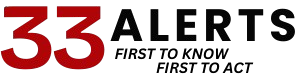 Official 33 ALERTS brand logo for emergency alert solutions