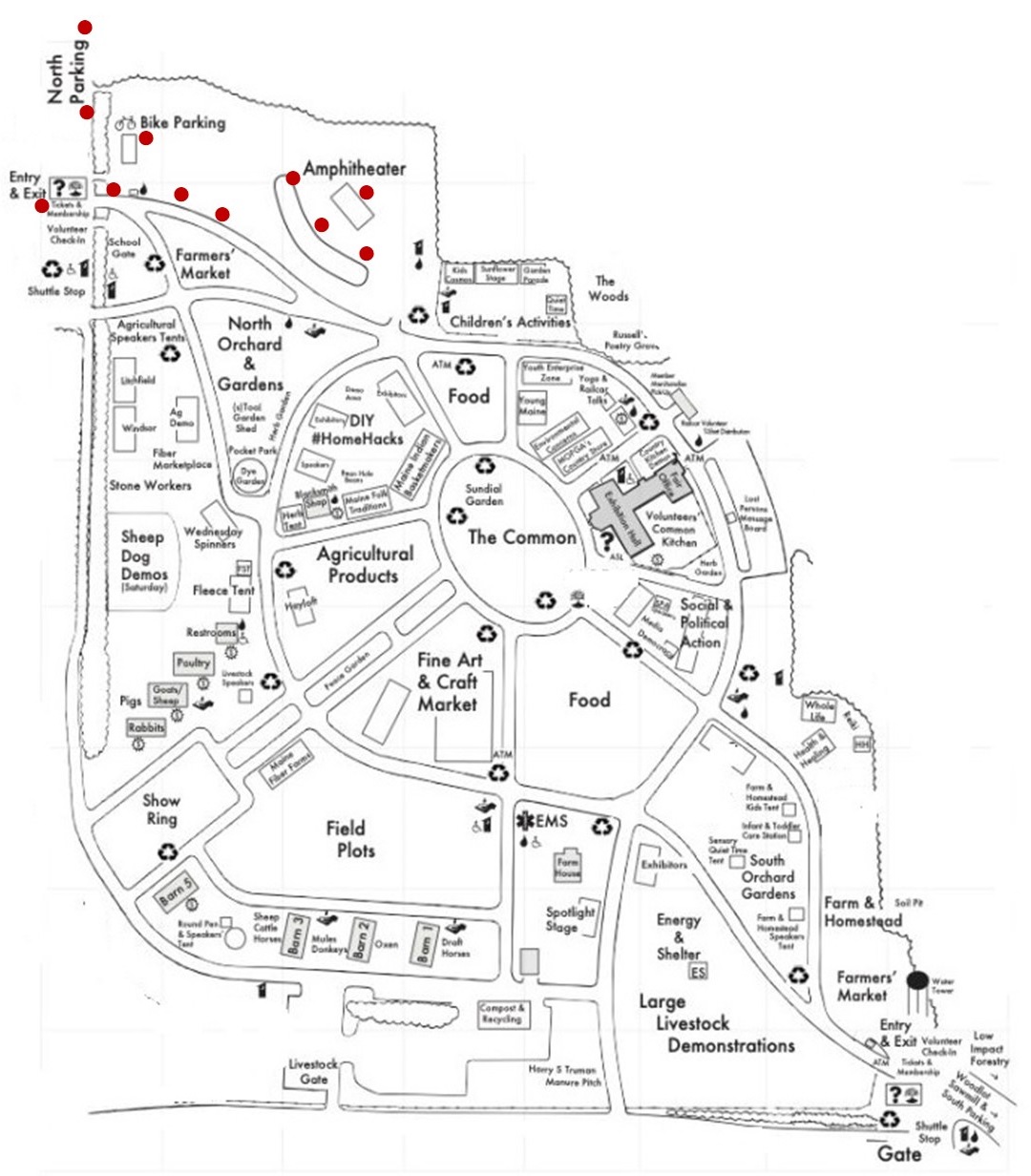 Fair venue property map showing areas requiring emergency alert coverage