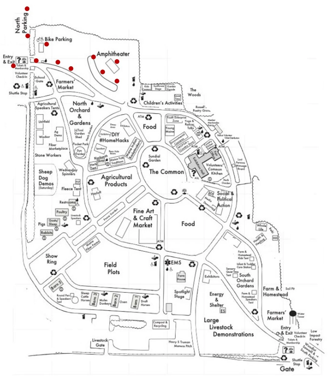 Fair venue property map showing areas requiring emergency alert coverage
